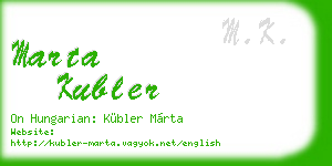 marta kubler business card